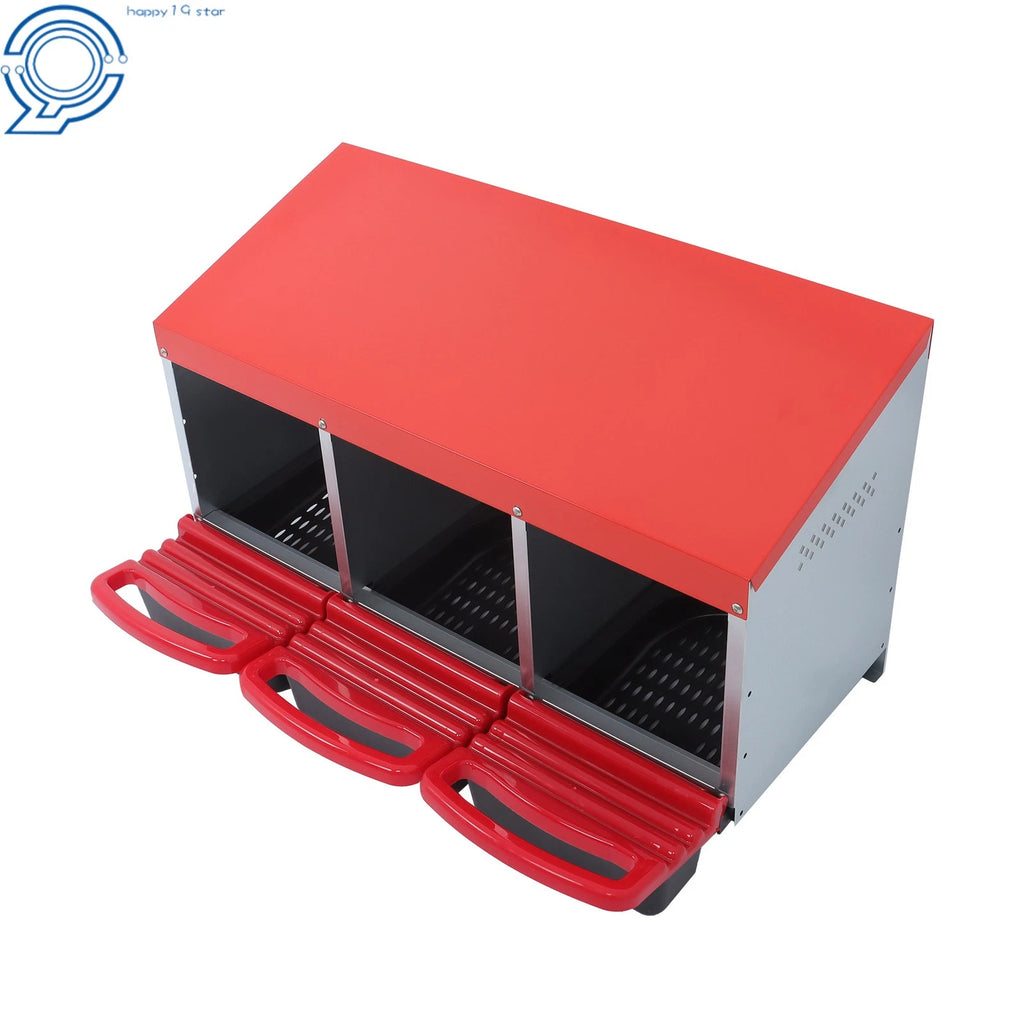 3 Hole Chicken Nest Box with Cover for Chickens (Metal)