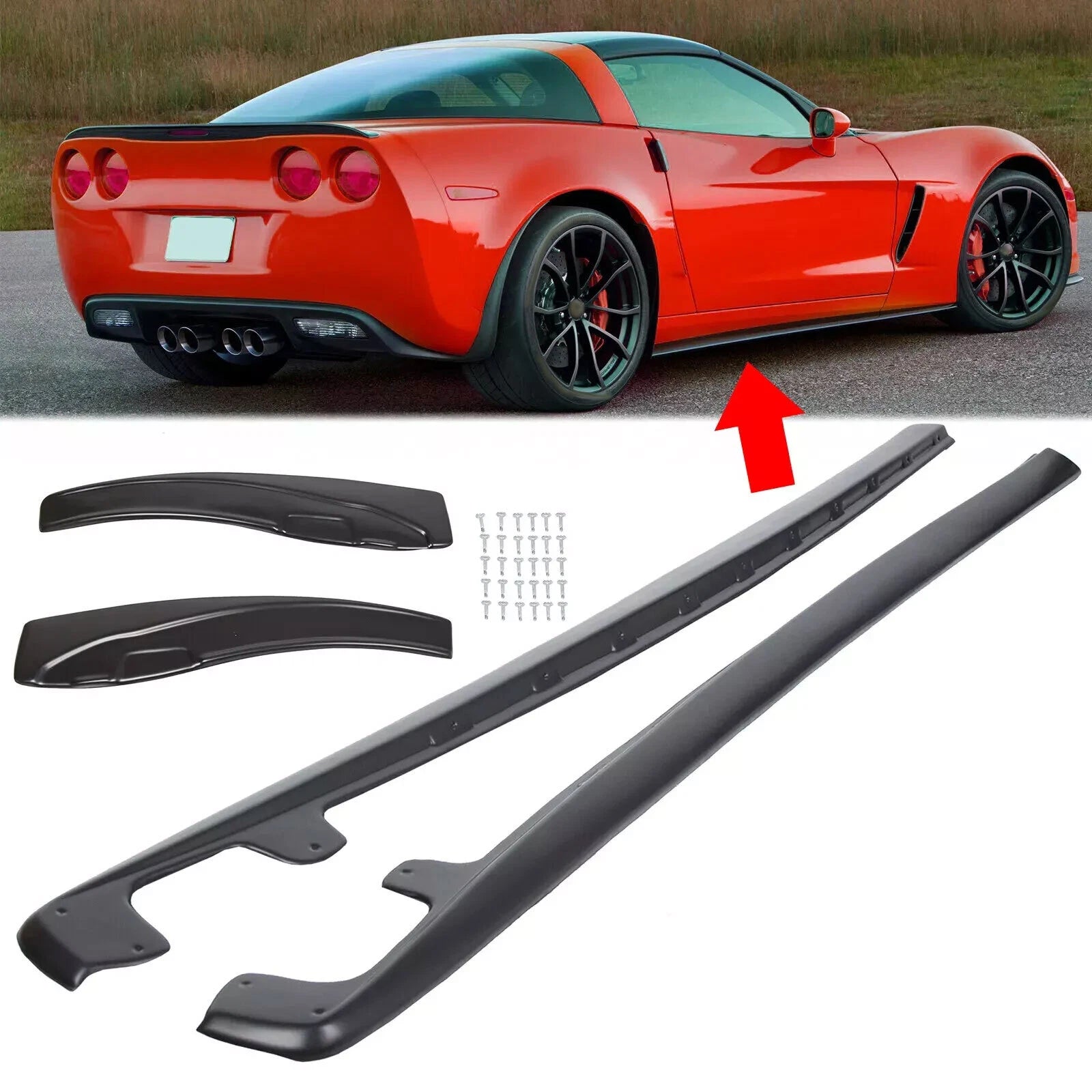 ZR1 Style ABS Side Skirts for Corvette C6 Z06 (2005–2013)