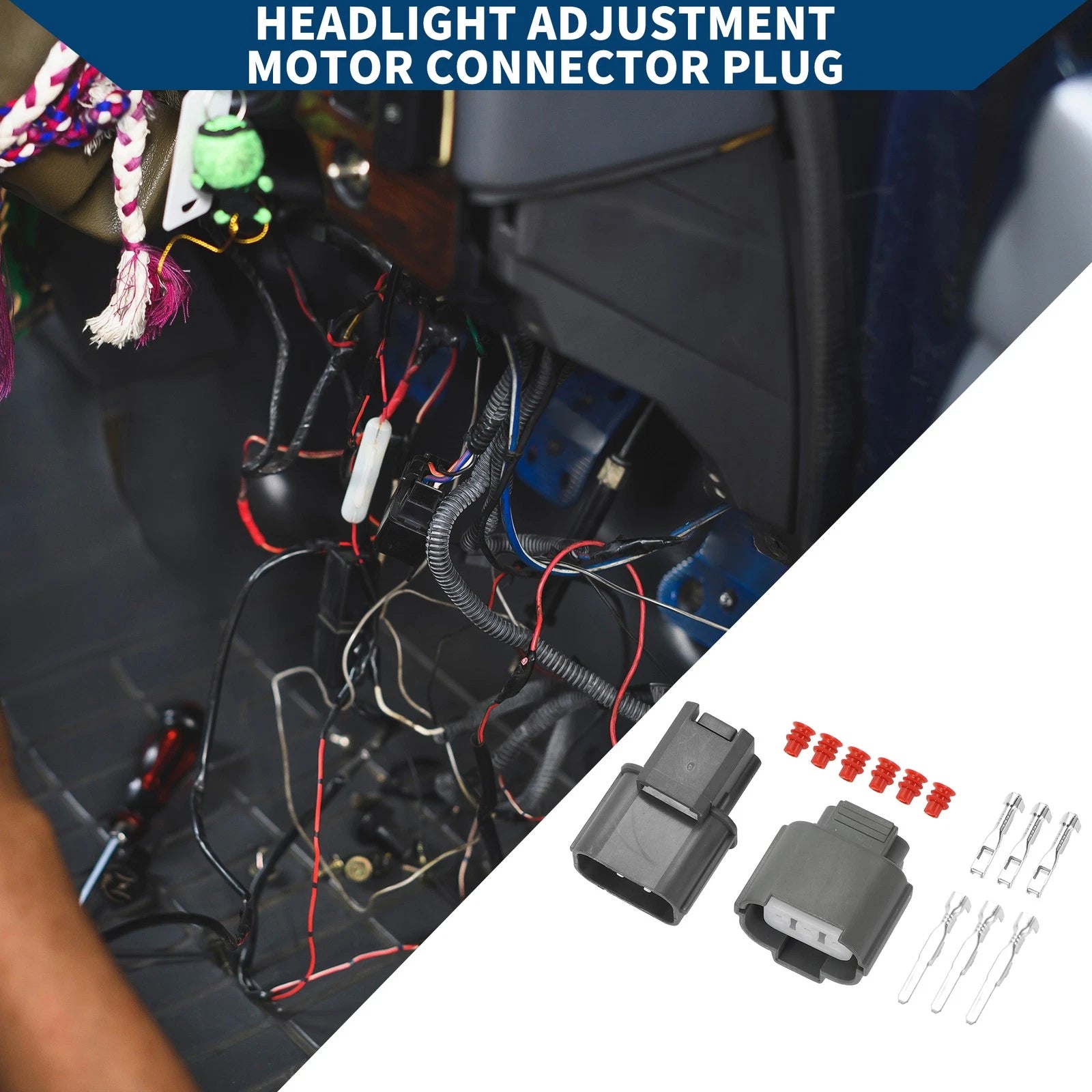 3 Pin Headlight Adjustment Motor Connector Plug for Honda K Series K20 (2000–2009)