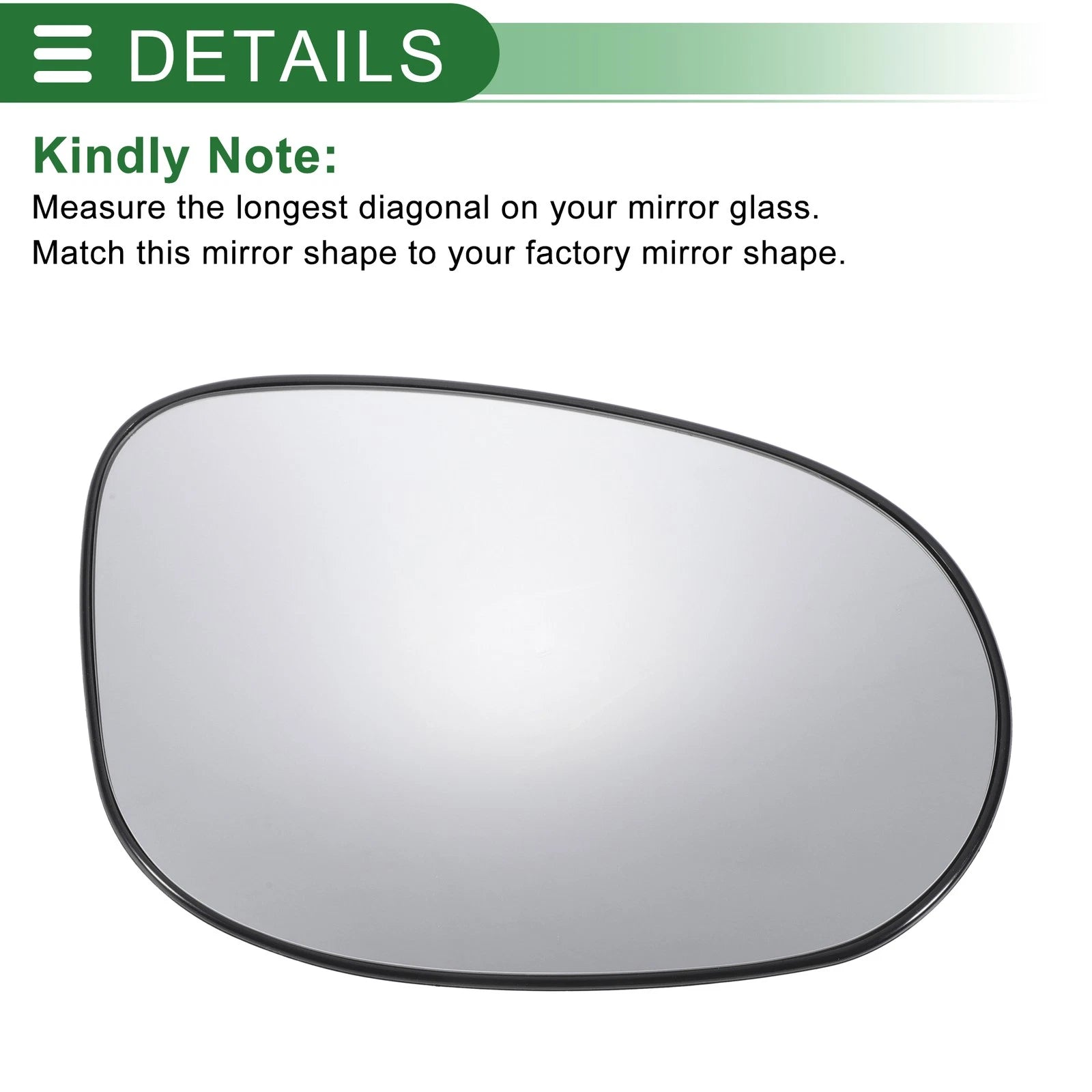 Right Side Heated Convex Mirror Glass for Ford Ka (2008–2017)