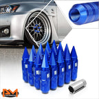 20Pcs M12x1.25 Acorn Lug Nuts for Universal Fit (Open/Closed End, Blue)