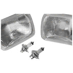 2x LH+RH Headlights with Globe for Nissan Navara/Holden Rodeo (1981 - 1997)