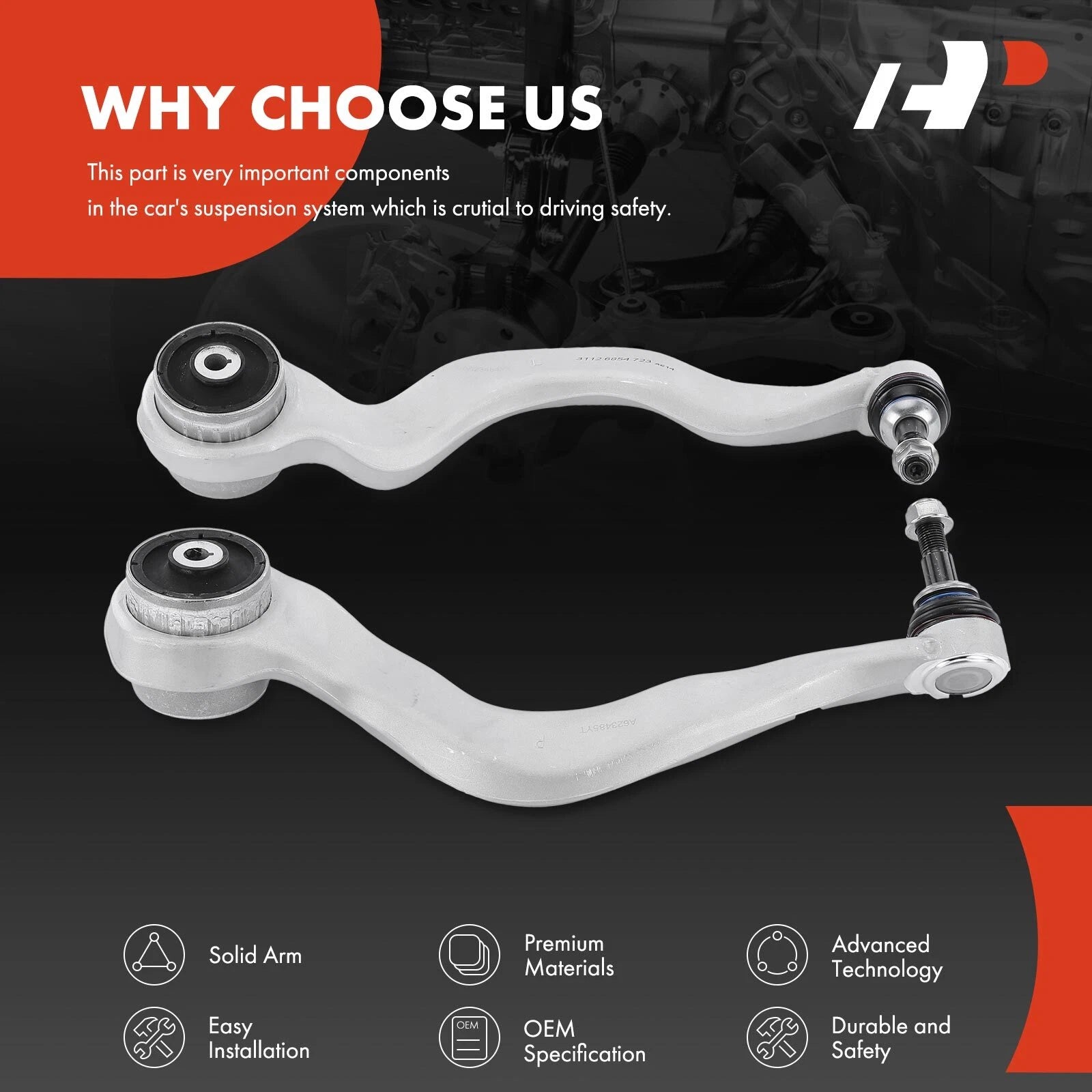 2X Front Lower Control Arm with Ball Joint for BMW F30 F32 (2012–2019)