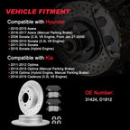 Rear Disc Rotors & Ceramic Brake Pads for Hyundai Sonata (2012–2017) & Kia Optima (2012–2017)