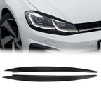 1 Pair ABS Headlight Eyelid Stickers for VW Golf (2010–2014) Carbon Fiber