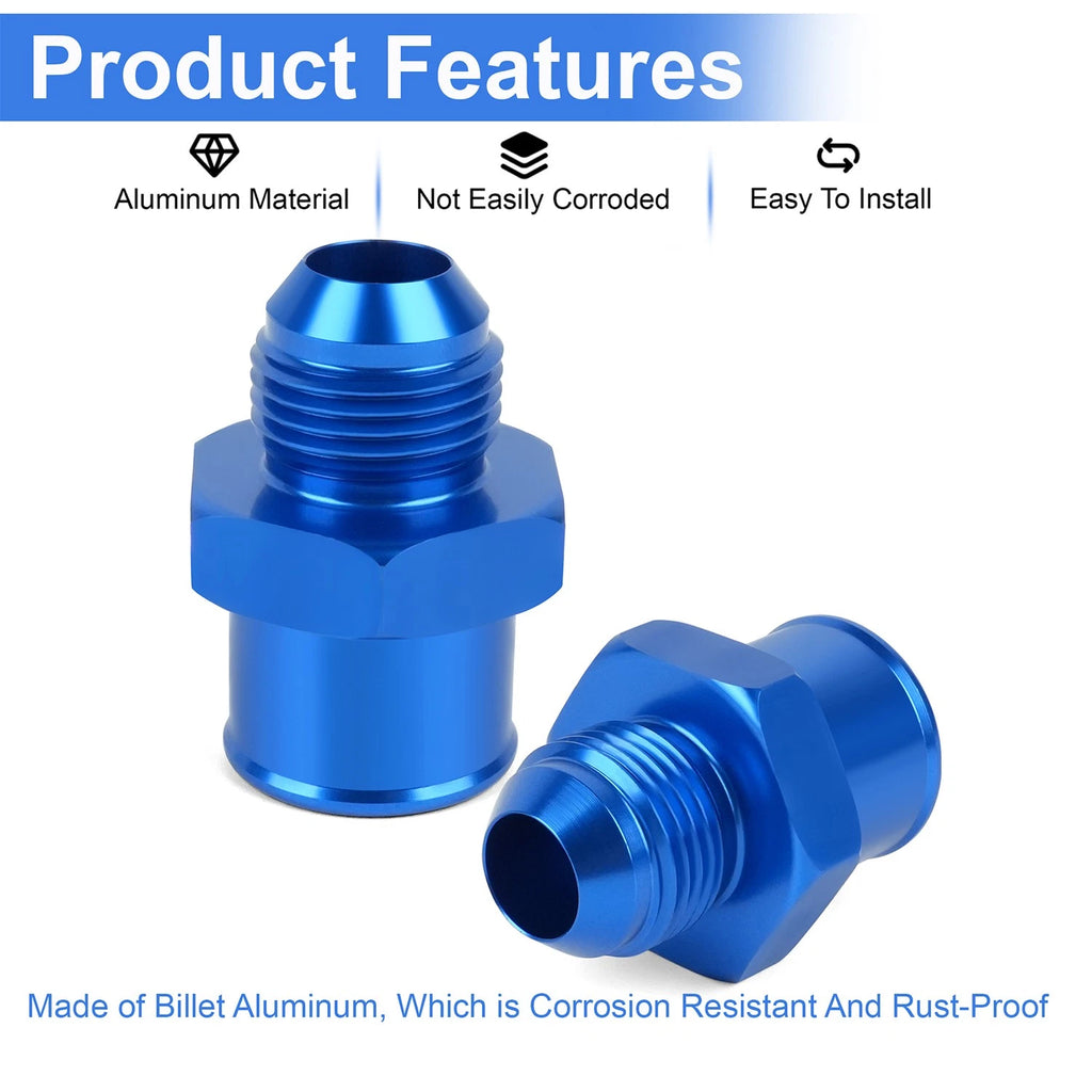 2X SBC 10AN Valve Cover Adapter Aluminum Fittings for Push-In Grommet (N/A)