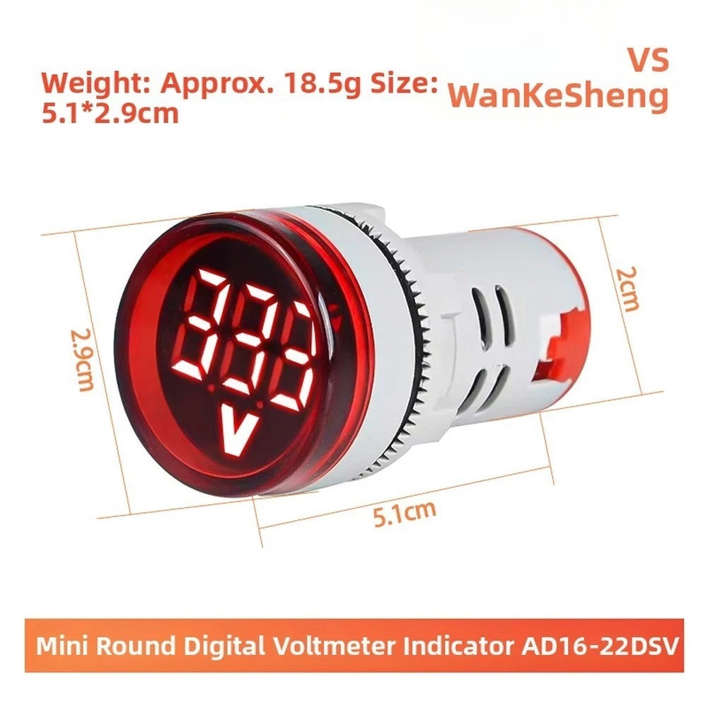 22mm Mount LED Digital AC Voltmeter for Industrial Equipment