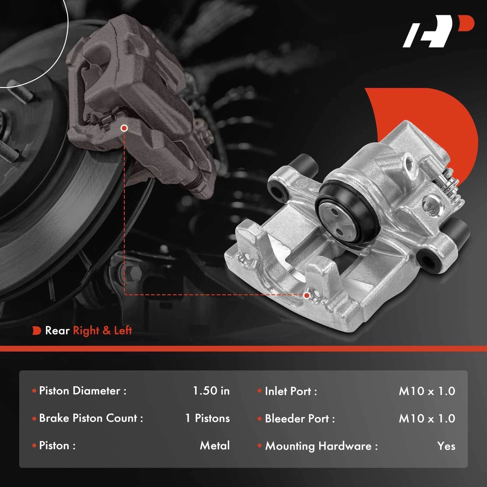 Pair Rear Brake Calipers for Ford Escape (2013–2016) & Mazda 3 Sport