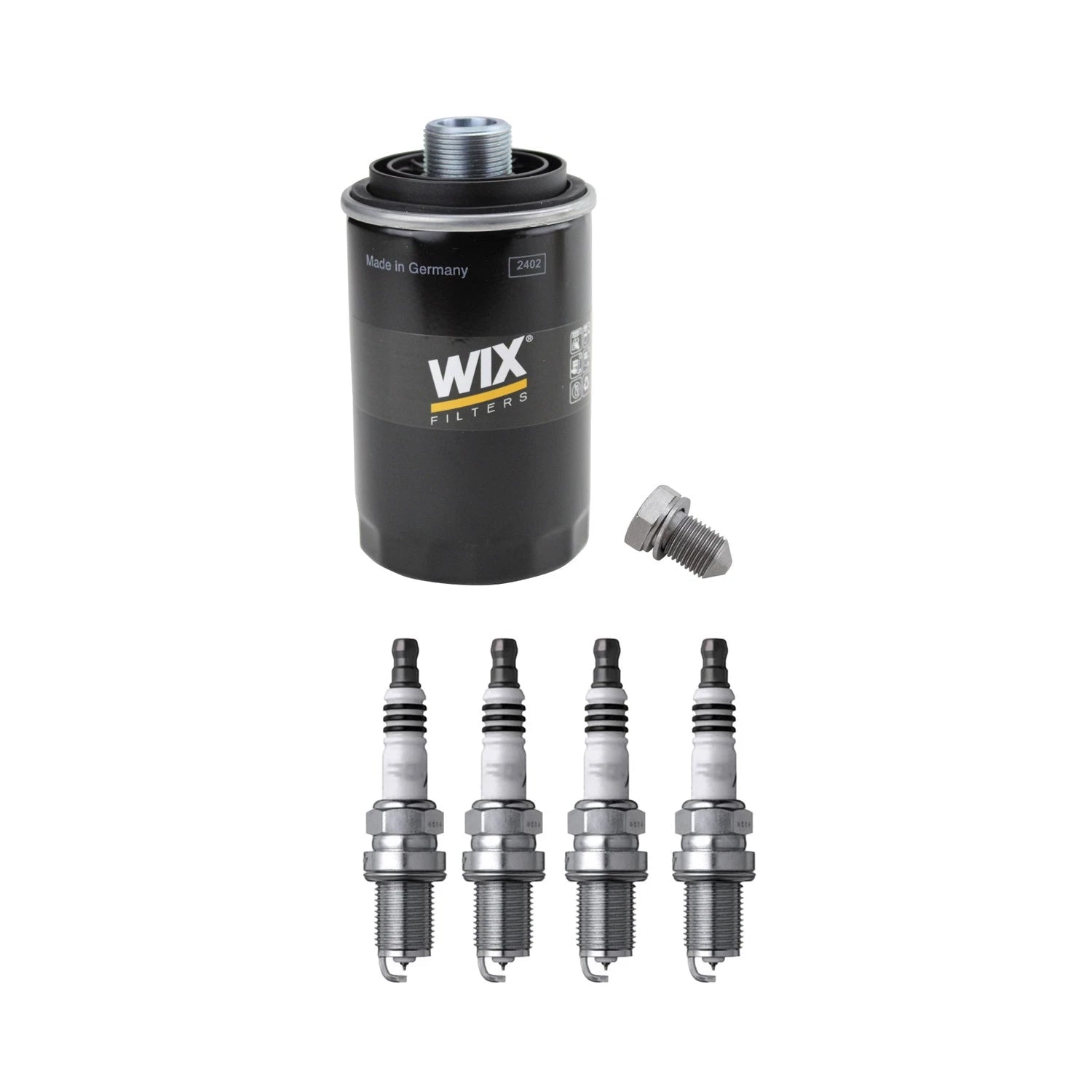 Wix Engine Oil Filter & NGK Iridium IX Spark Plugs Kit for Audi A3 A4 A5 (2000–2023)