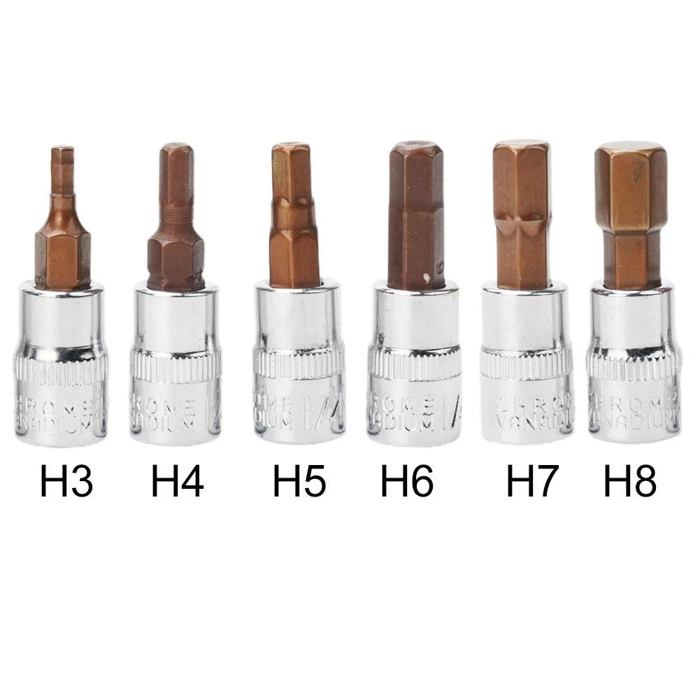 Set of 6 H3-H8 Hex Screwdriver Bits for Automotive Use (2021)