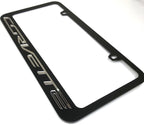 License Plate Frame Black Premium Chrome Emblem for C7 Corvette (2014–2019)