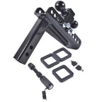 Adjustable Trailer Hitch 8" Drop/Rise w/ 2" & 2-5/16" Ball for 2" Receiver