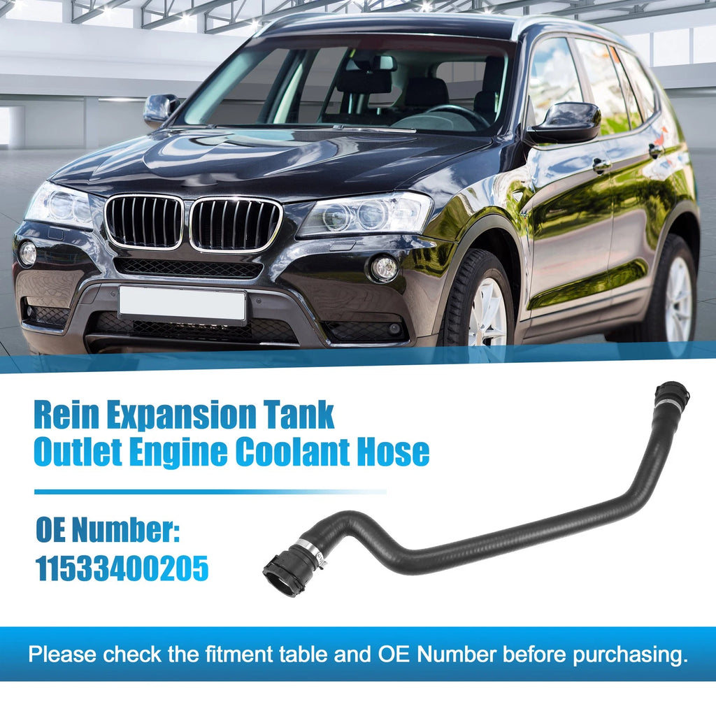 Expansion Tank Outlet Engine Coolant Hose for BMW X3 (2004–2010) No.11533400205