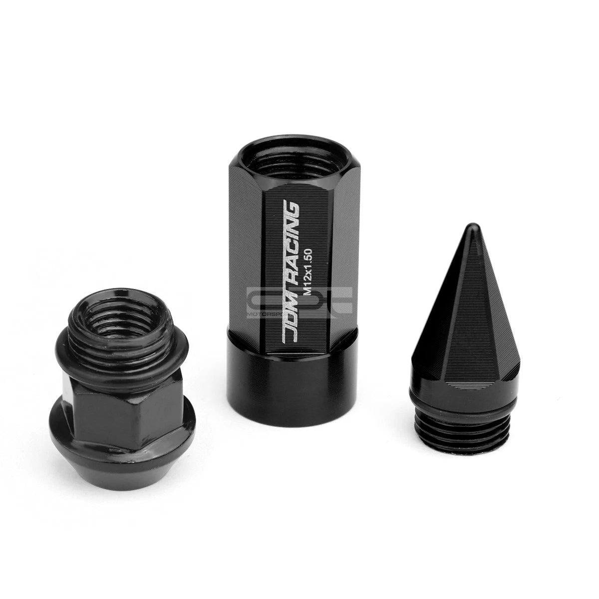 20 PCS M12X1.5 Black Aluminum Lug Nuts with Caps for JDM Vehicles