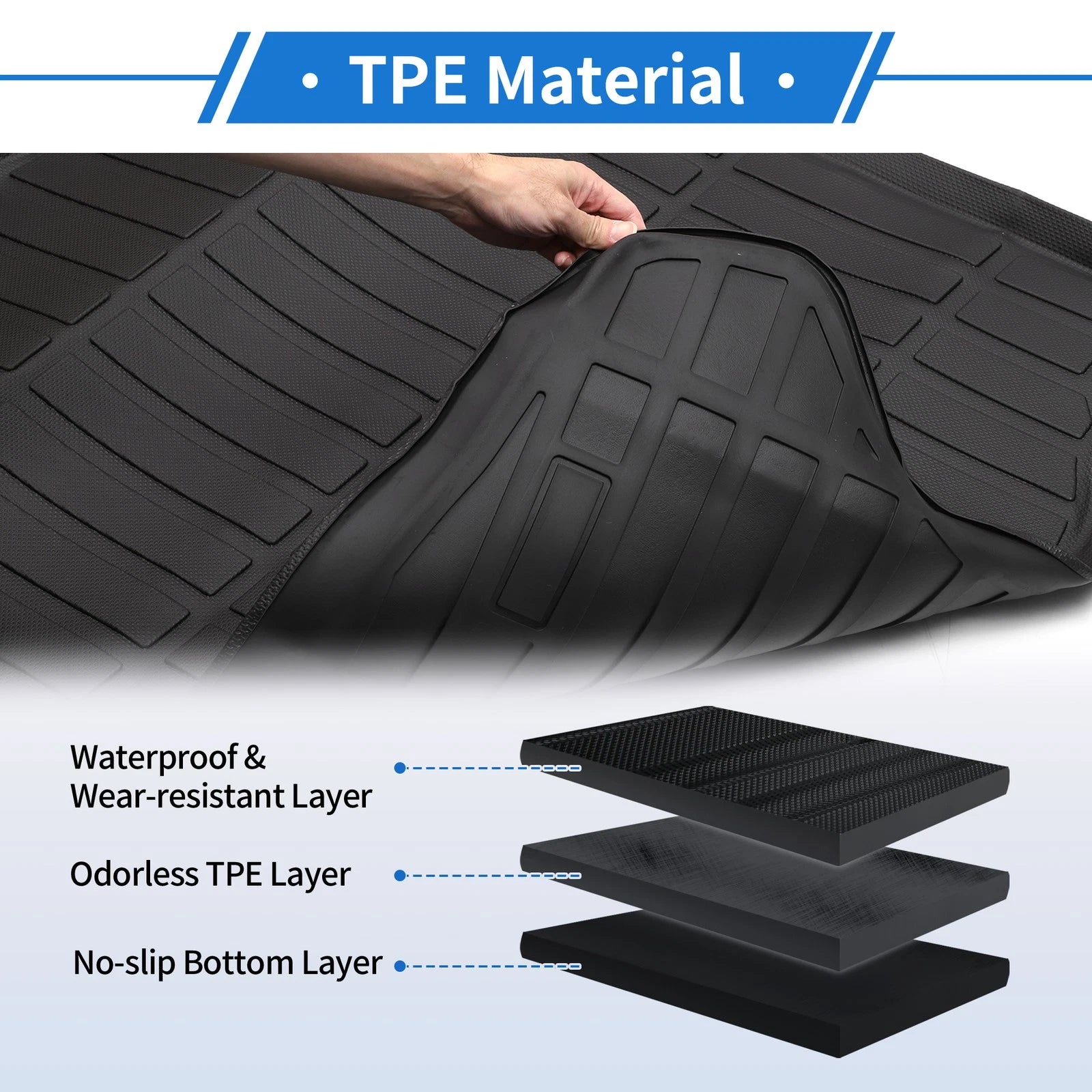 Cargo Liner Rear Trunk Mat for Toyota Prius LE (2023–2024) TPE