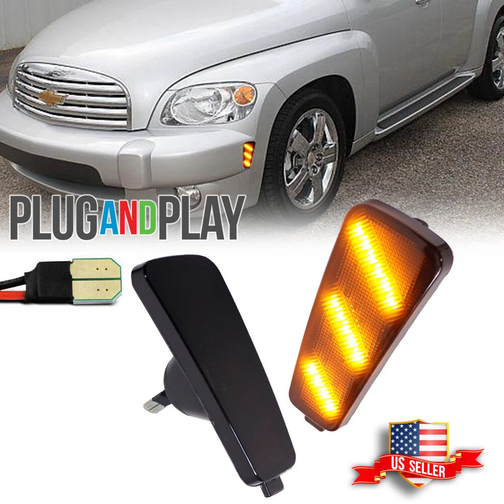 Smoked Lens Amber LED Side Marker Lights for Chevrolet HHR (2006–2011)