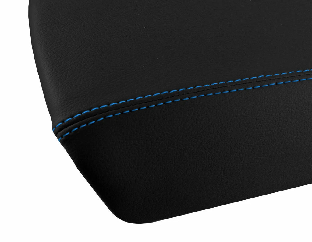 Leather Console Lid Armrest Cover for Ford Edge (2011–2020) Blue Stitch