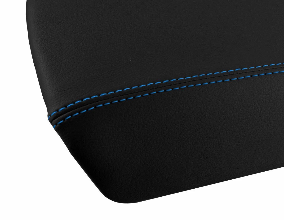 Leather Console Lid Armrest Cover for Ford Edge (2011–2020) Blue Stitch