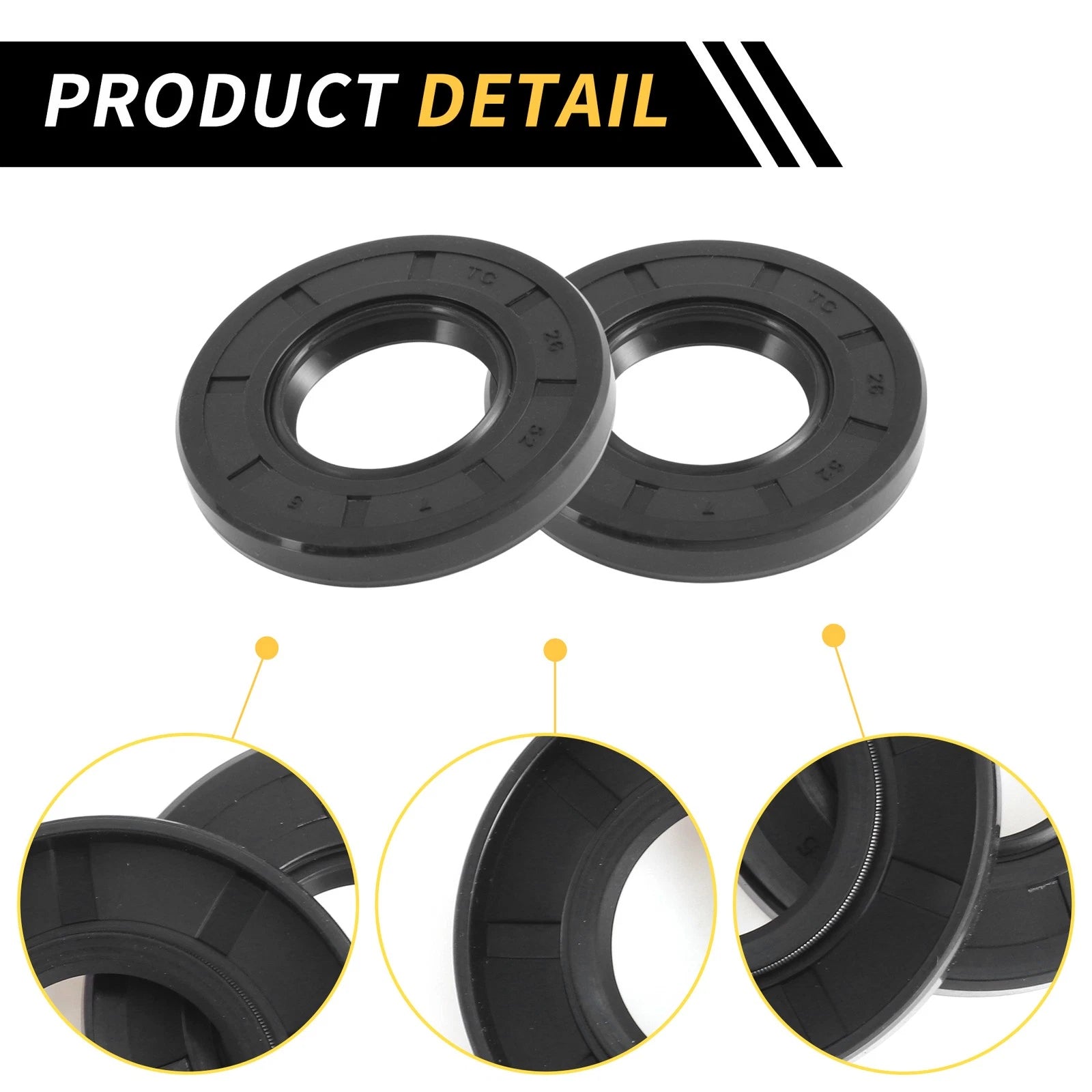 Set of 5 Oil Seal Rotary Shaft Seal NBR Rubber 26x52x7mm