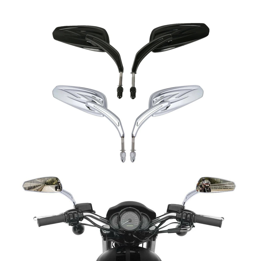 Tapered Tribal Rear View Mirrors for Harley Touring Electra Street Glide