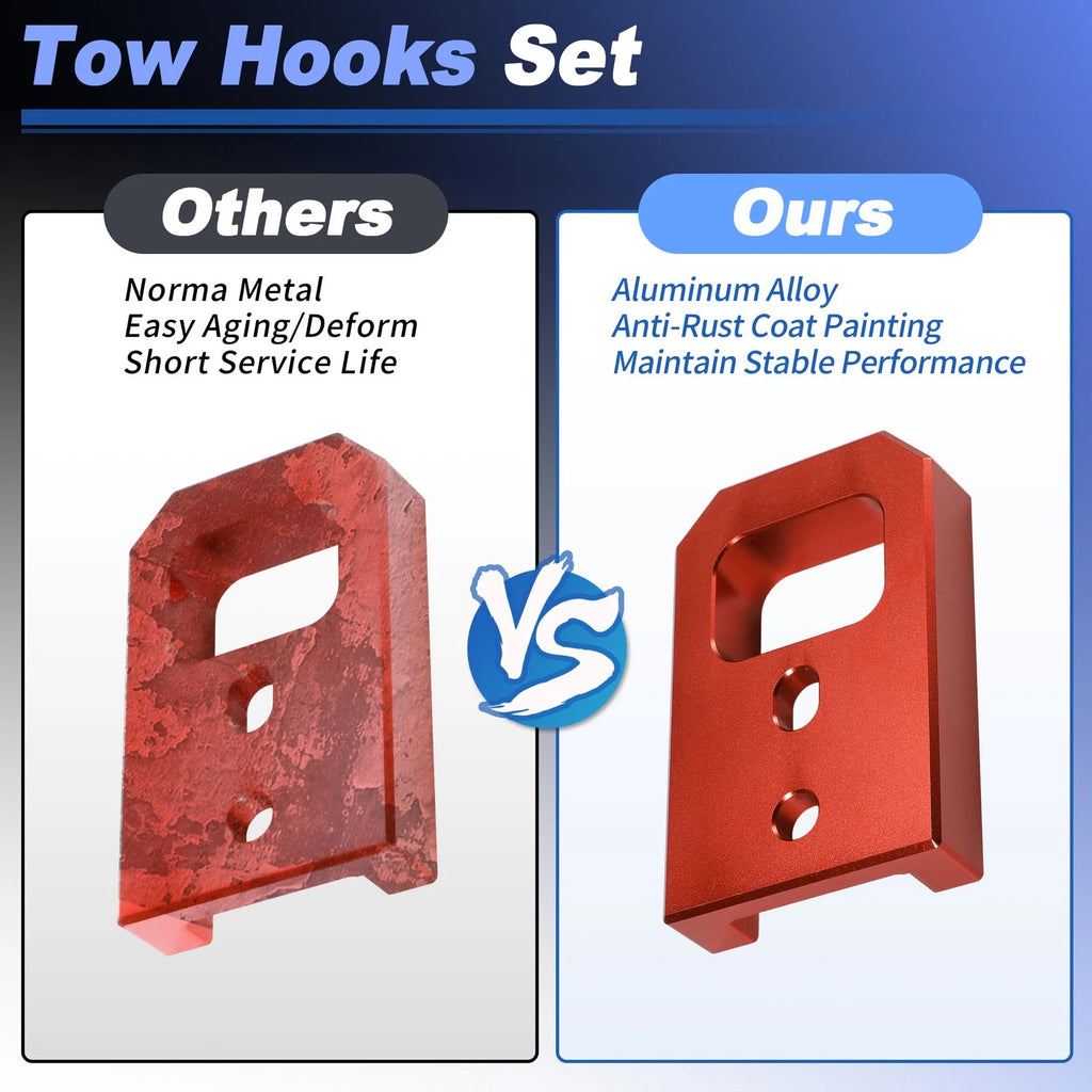 Front Tow Hooks for Toyota Tacoma 4Runner Land Cruiser 250 (2024–2026) Orange