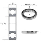 Deep Groove Ball Bearing 90x125x18mm for Various Applications (1 Pcs)