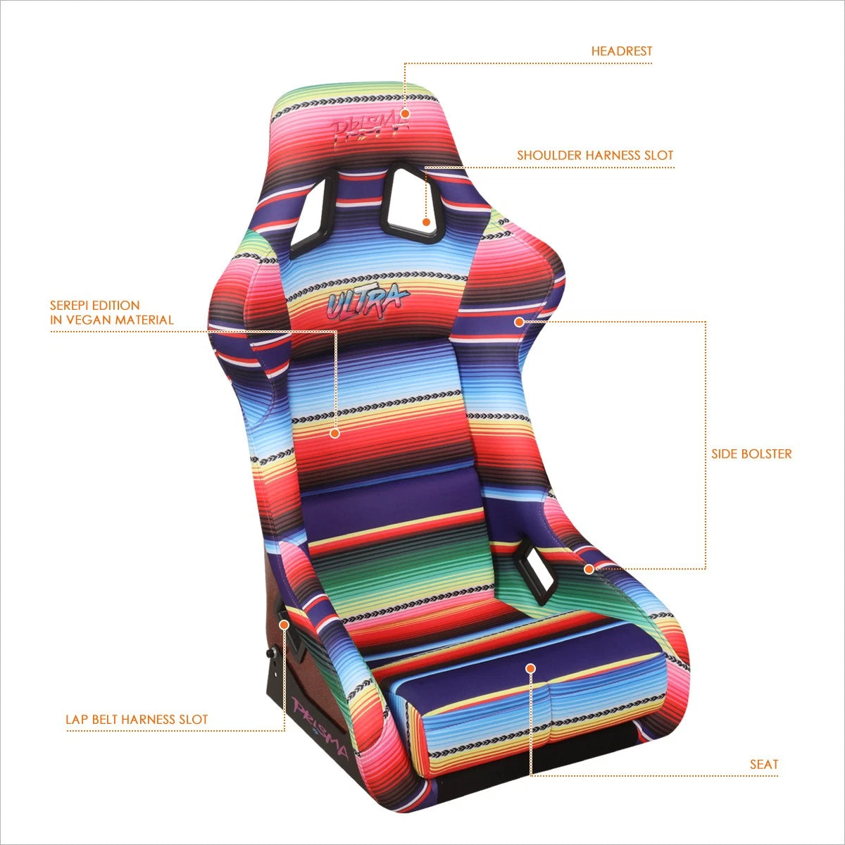 NRG FRP-302-Mexicali Racing Seat for Universal Fit (Fixed Back)