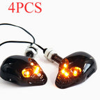 4Pcs Black Skull LED Turn Signal Lamps for Harley/Ducati/BMW