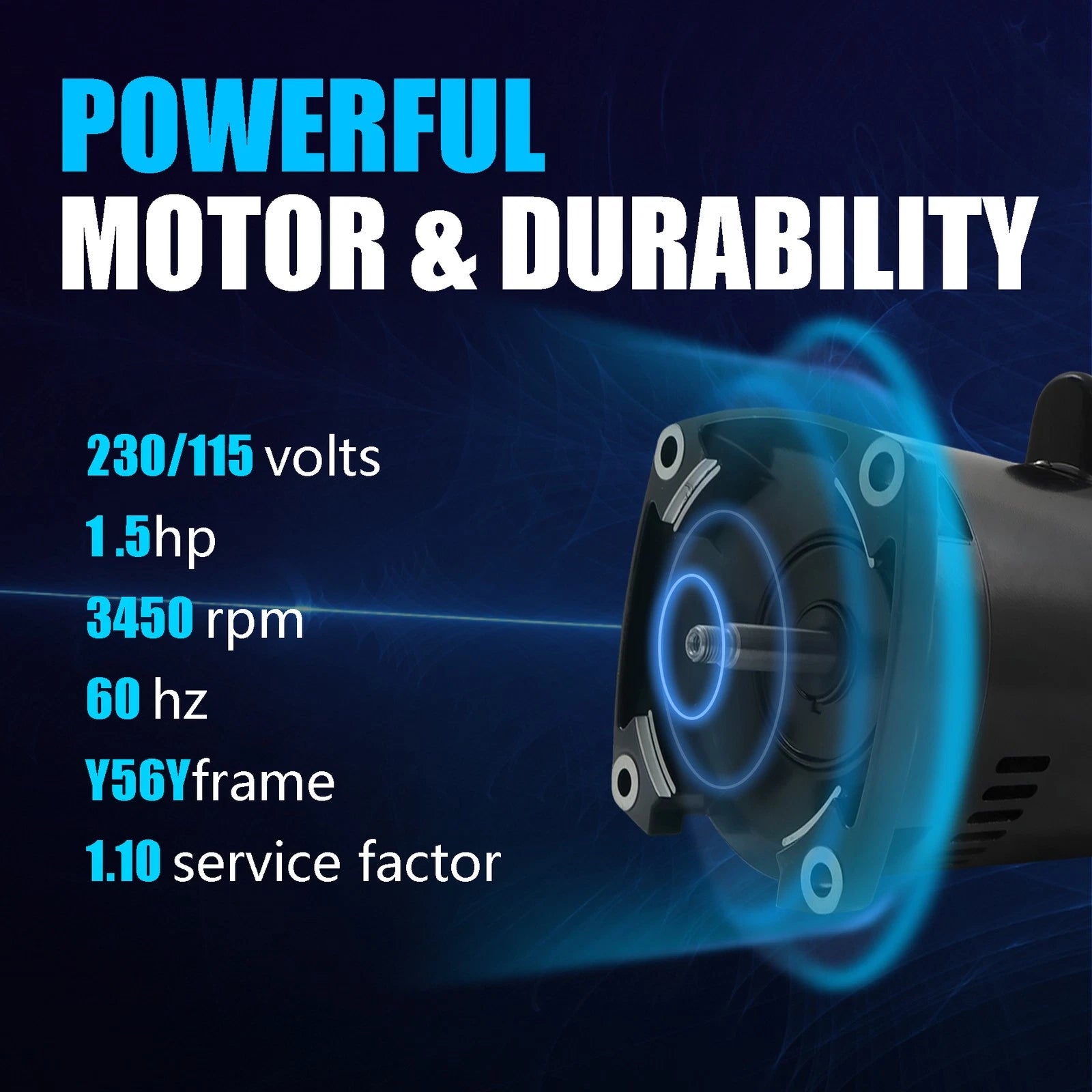 1.5 HP Pool Pump Motor for Swimming Pool (Square Flange)
