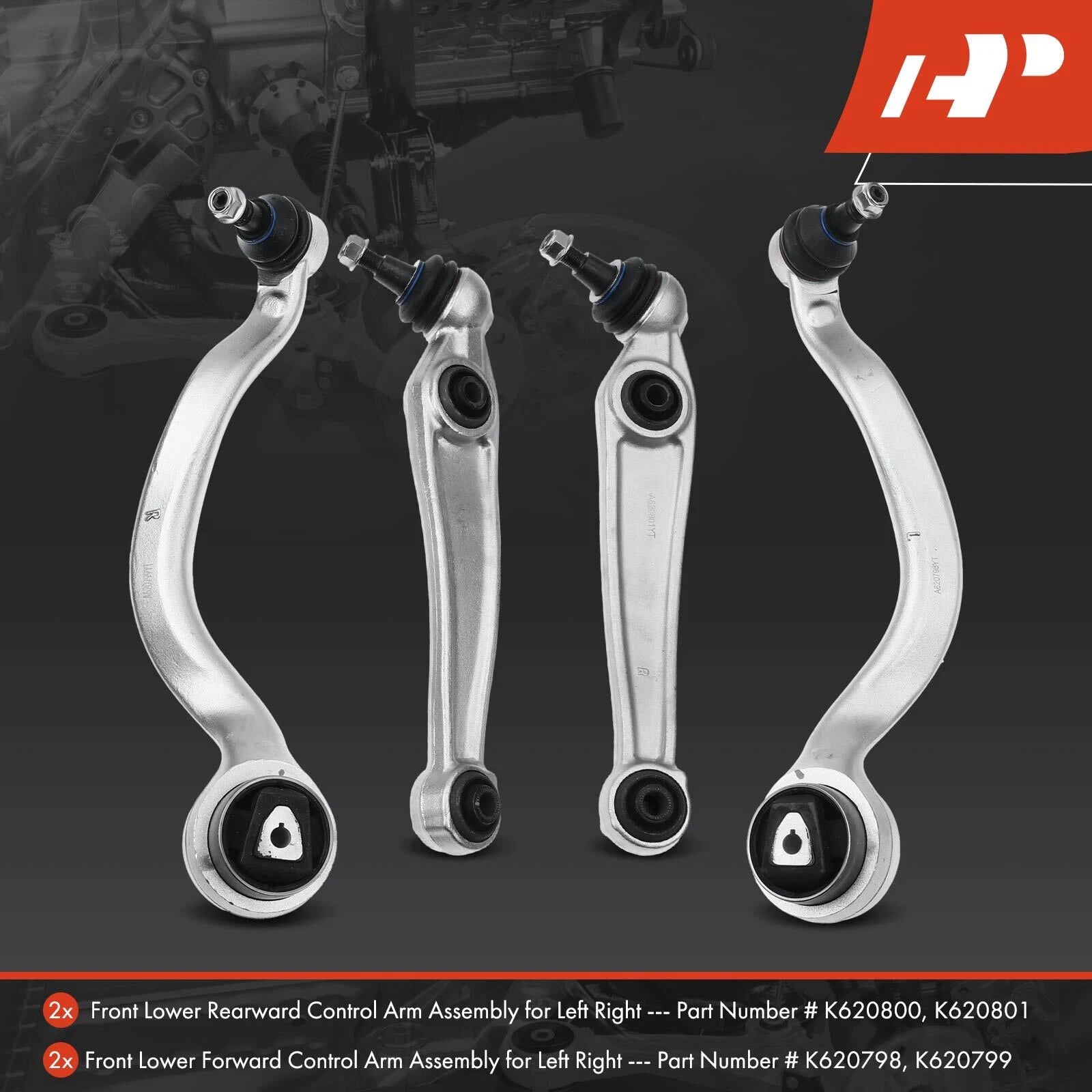 Set of 4 Front Lower Control Arms with Ball Joints for BMW X5 X6 (2007–2013)