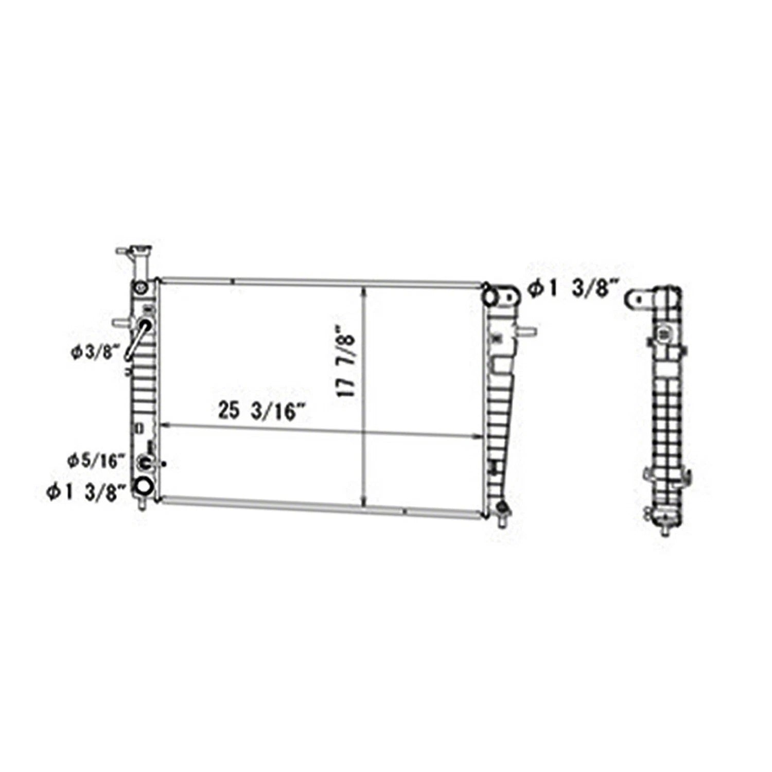 Replacement Radiator Core Support for Plastic Aluminum Toyota Hilux (2005–2015)
