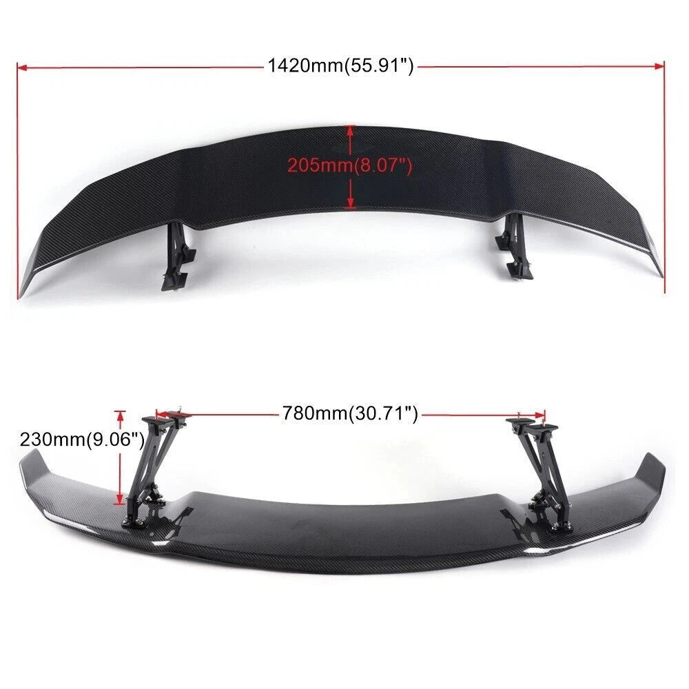 Adjustable Carbon Fiber Rear Trunk Spoiler for Universal Fit