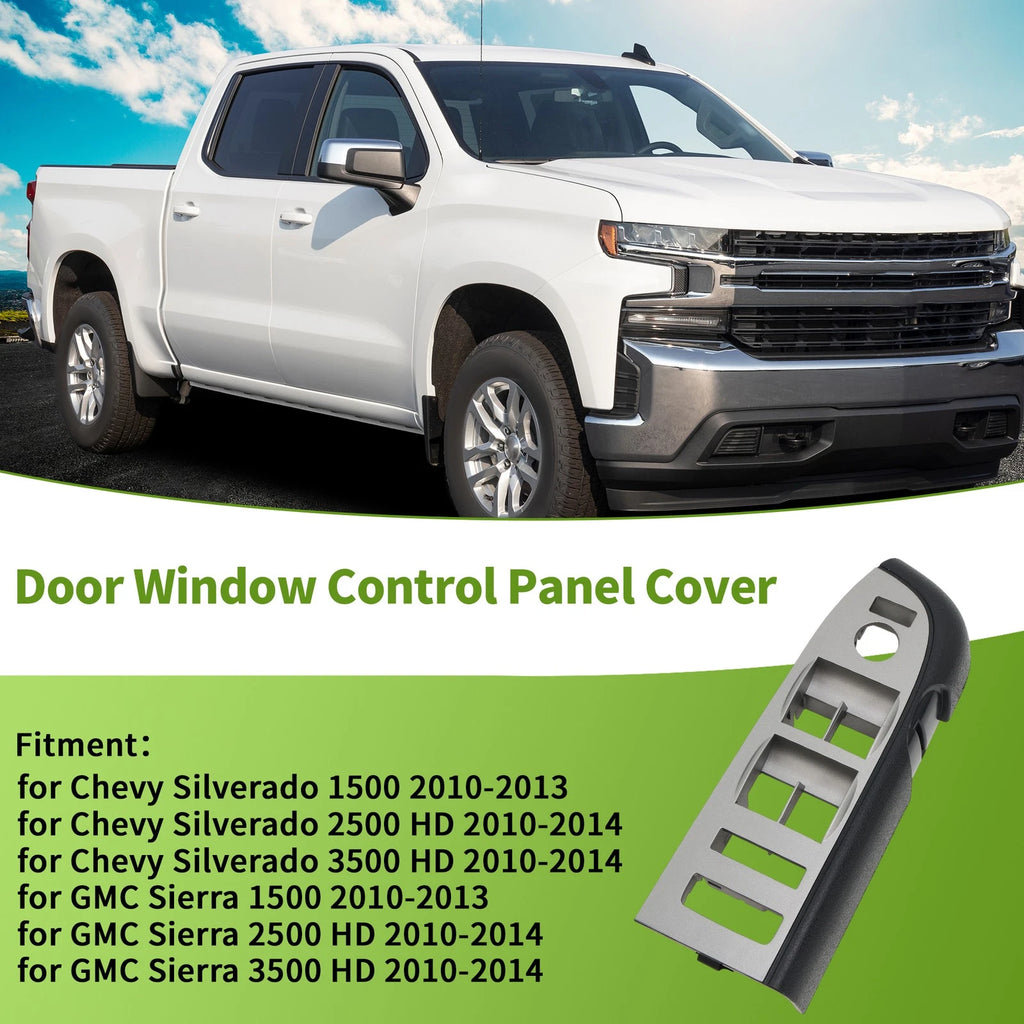 Front Left Window Switch Bezel Cover for Chevy Silverado 1500 (No. 22968506)