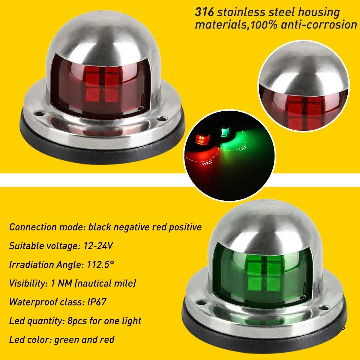 LED Bow Navigation Lights for Skeeter Boat (12V)