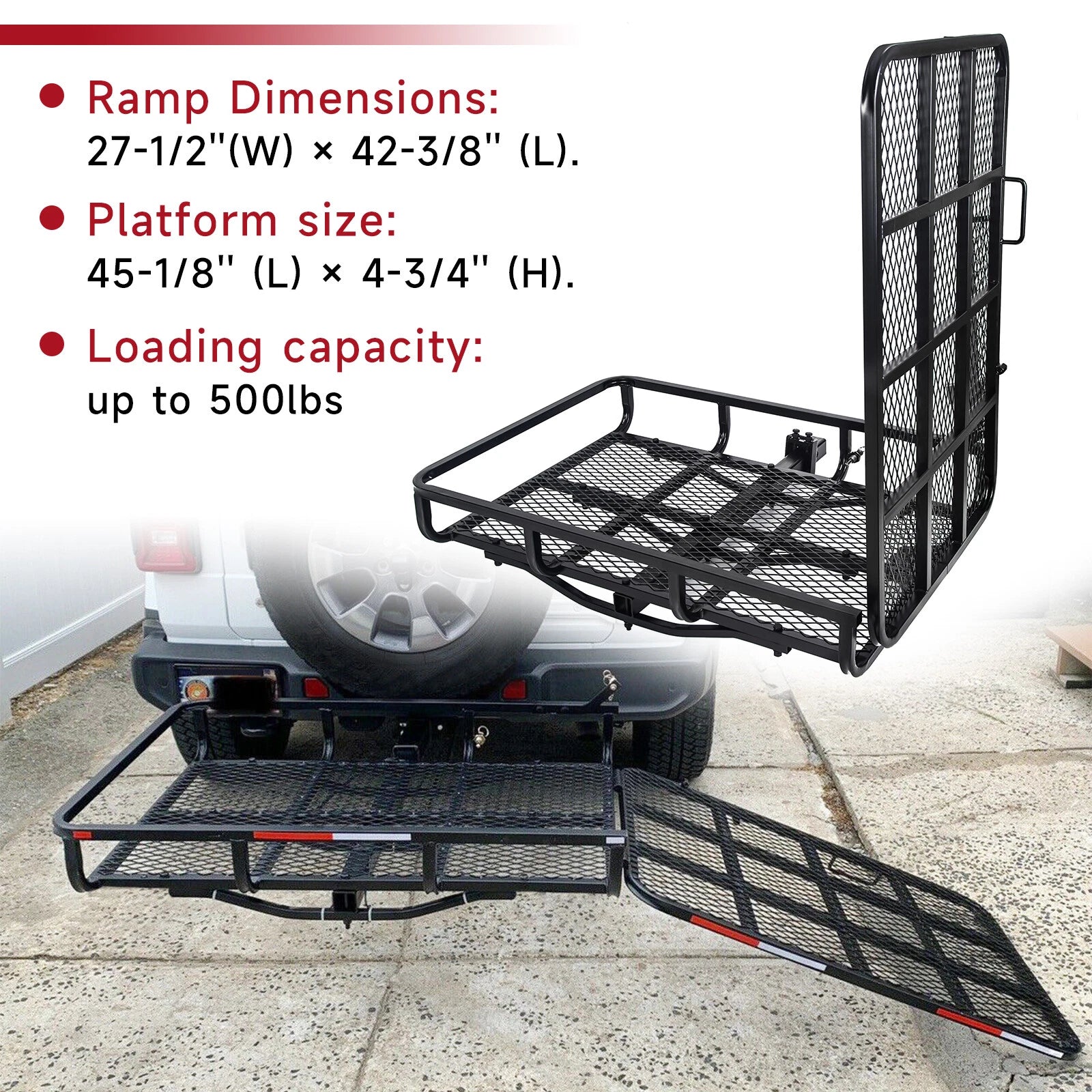 Hitch Mount Carrier for Mobility Scooter Electric Wheelchair (Fits Most Models)