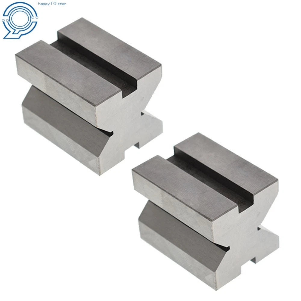 Set of 2 Hardened Steel 90 Degree Angle V-Block and Clamp 1-5/8" x 1-1/4"