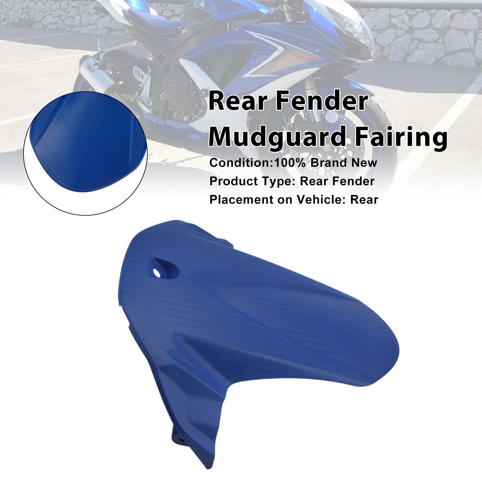 Rear Fender Mudguard Fairing for Suzuki GSXR600 GSXR750 (2011–2025) Blue