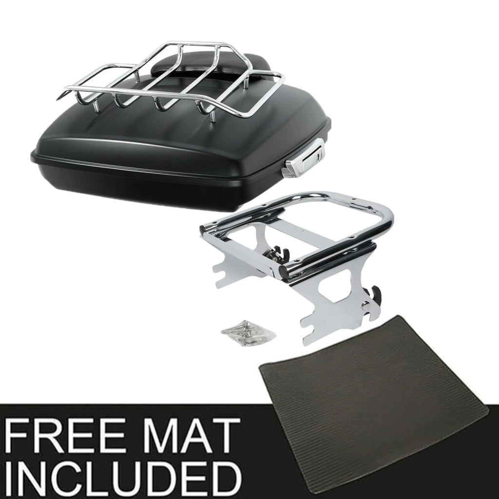 Matt Black Razor Trunk Backrest Mount for Harley Touring Street Glide (1997–2008)