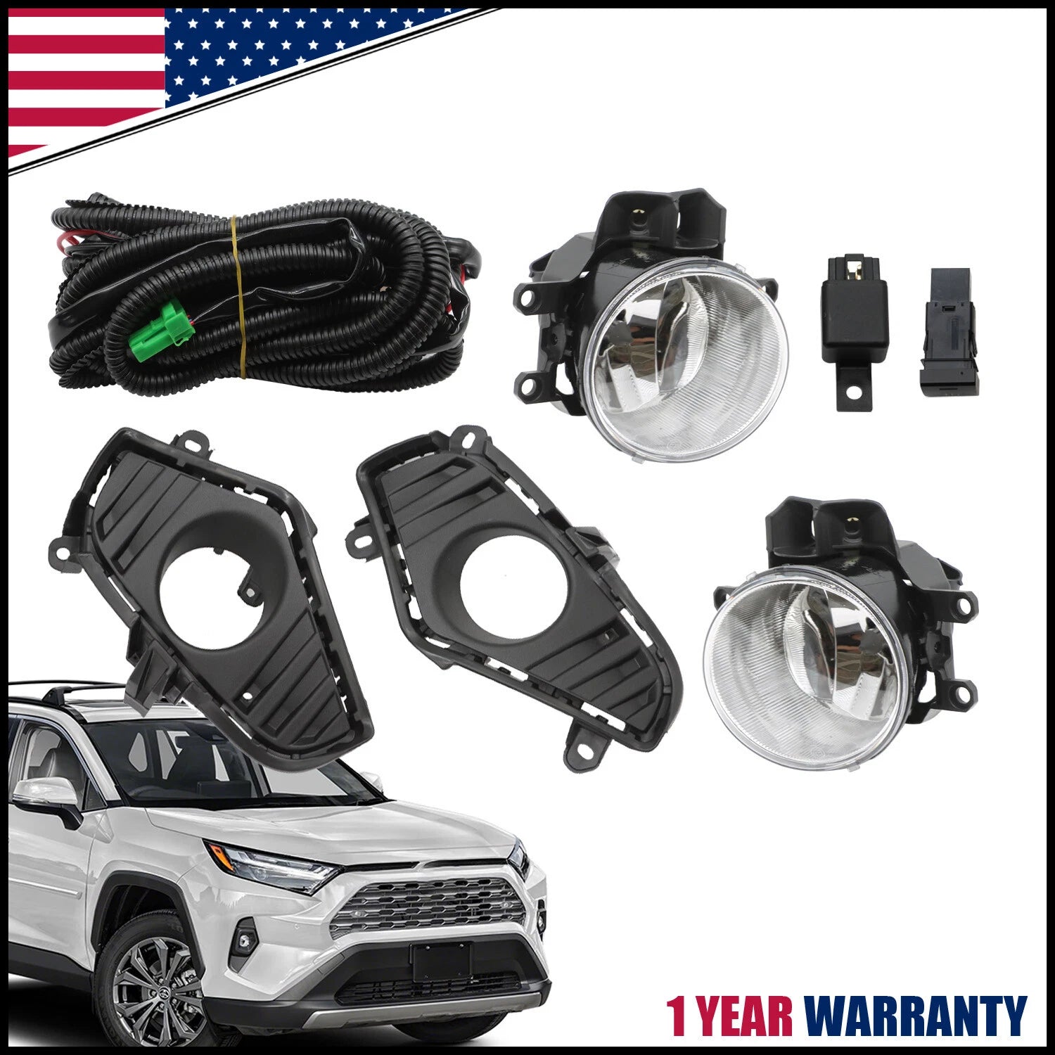 Fog Lights for Toyota RAV4 (2019–2023) - Halogen Front Bumper Lamp