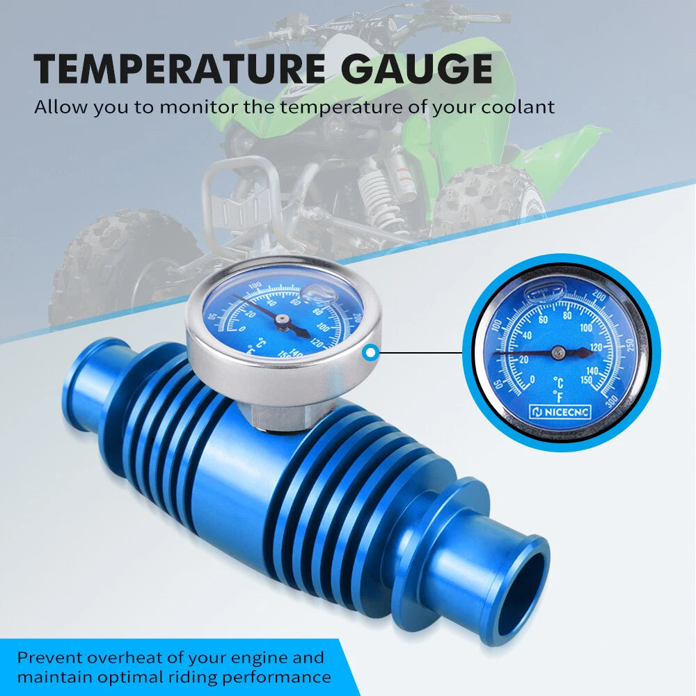 7/8" Radiator Inline Temperature Gauge for Yamaha Raptor 700 (2006–2026)