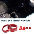 Set of 2 Media Volume Gear Shift Switch Knob Cover Ring for Ford Mach-E (2021–2024) Red
