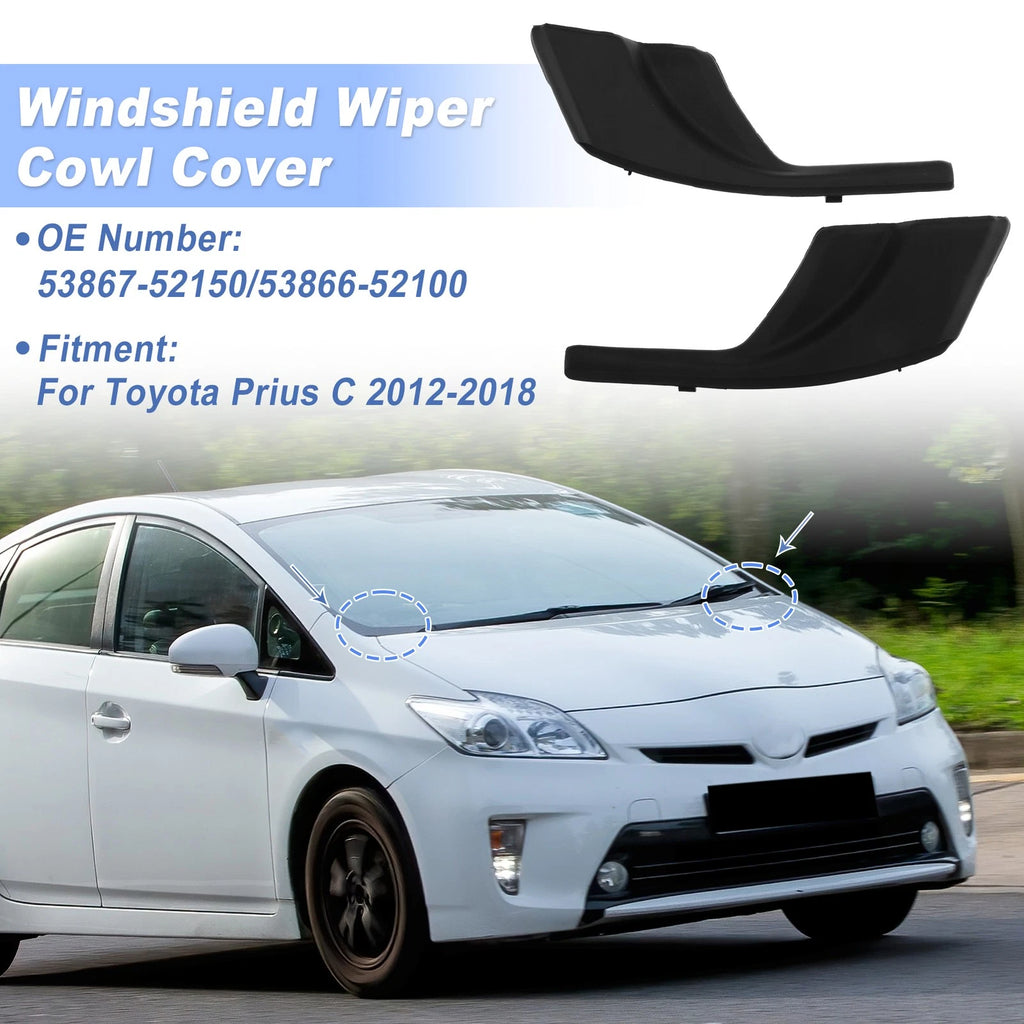 Set of 2 Windshield Cowl Replacement for Toyota Prius C (2012–2018) 53867-52150