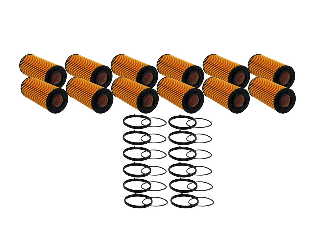 Set of 12 Engine Oil Filters for Audi Porsche Volkswagen V6