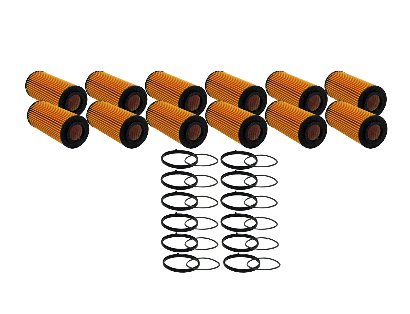 Set of 12 Engine Oil Filters for Audi Porsche Volkswagen V6