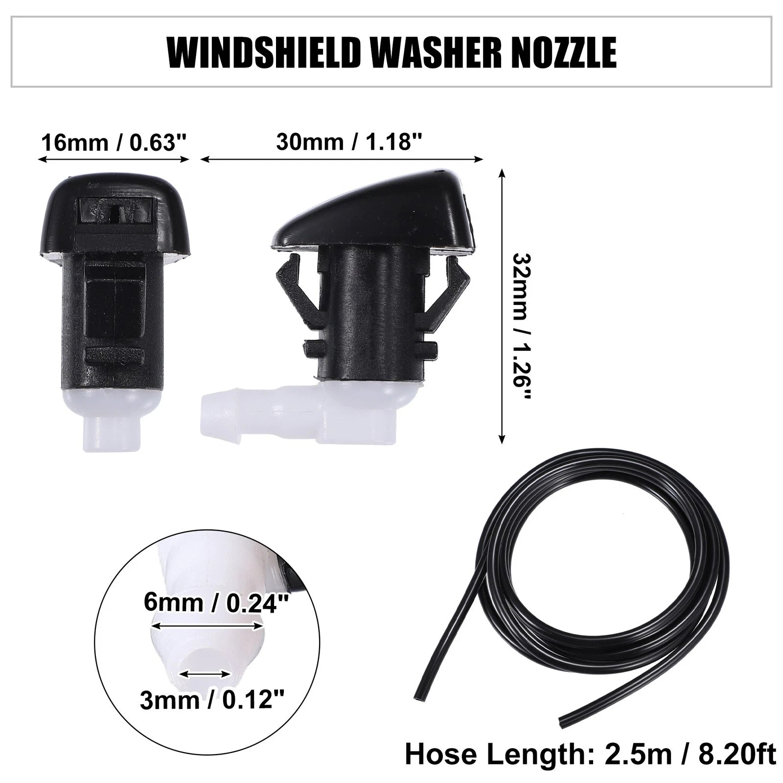 Set of 2 Windshield Washer Nozzles No. 68269108AA for Dodge Durango (2011–2023)
