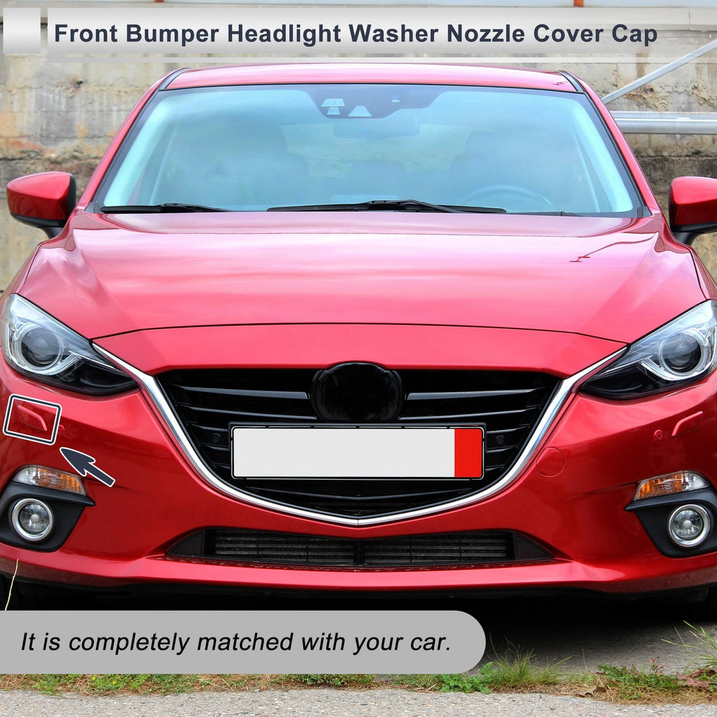 Bumper Headlight Washer Nozzle Cover Cap for Mazda 3 (2004–2013) Black