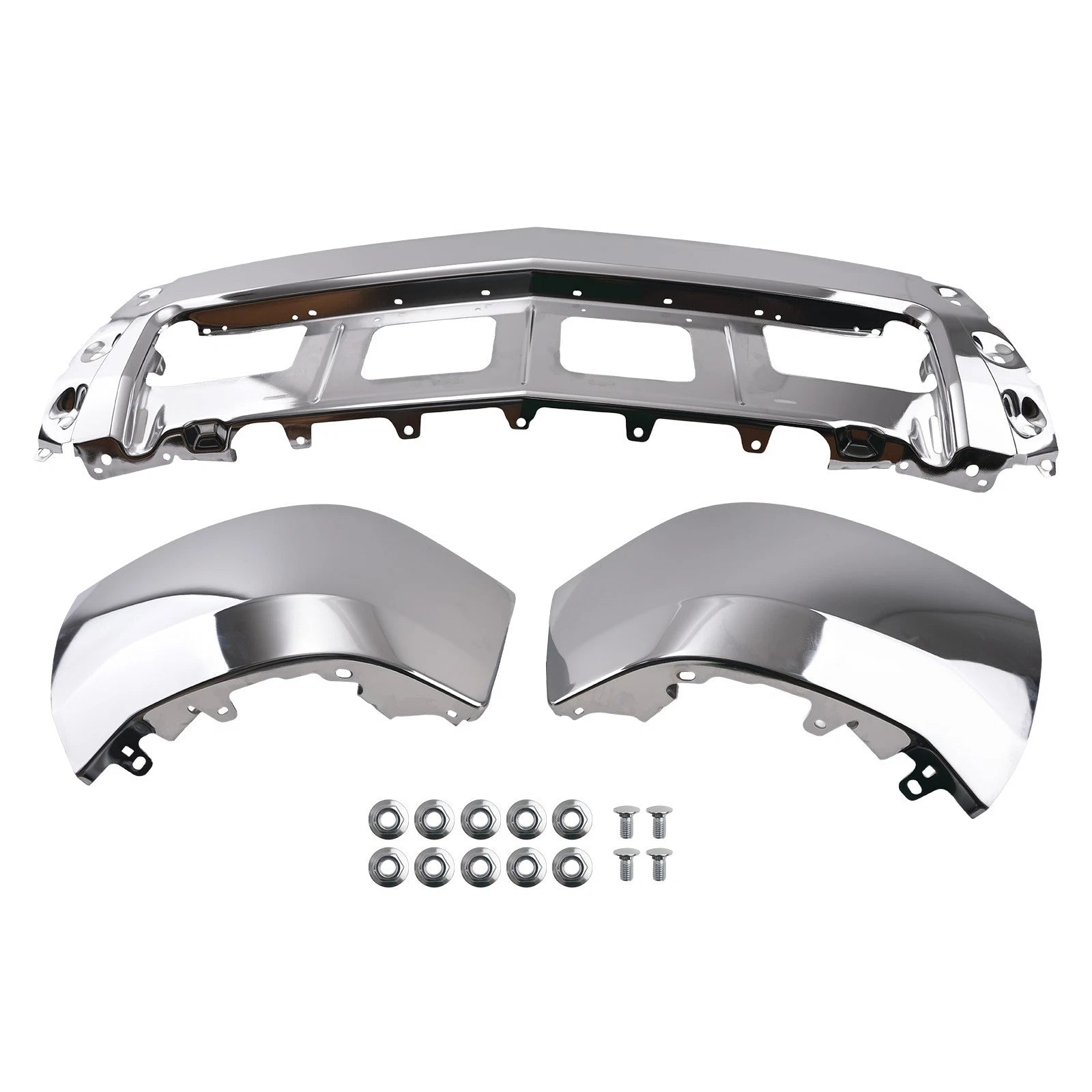 Chrome Split Steel Bumper for Chevrolet Silverado 1500 (2014–2015) GM1002844