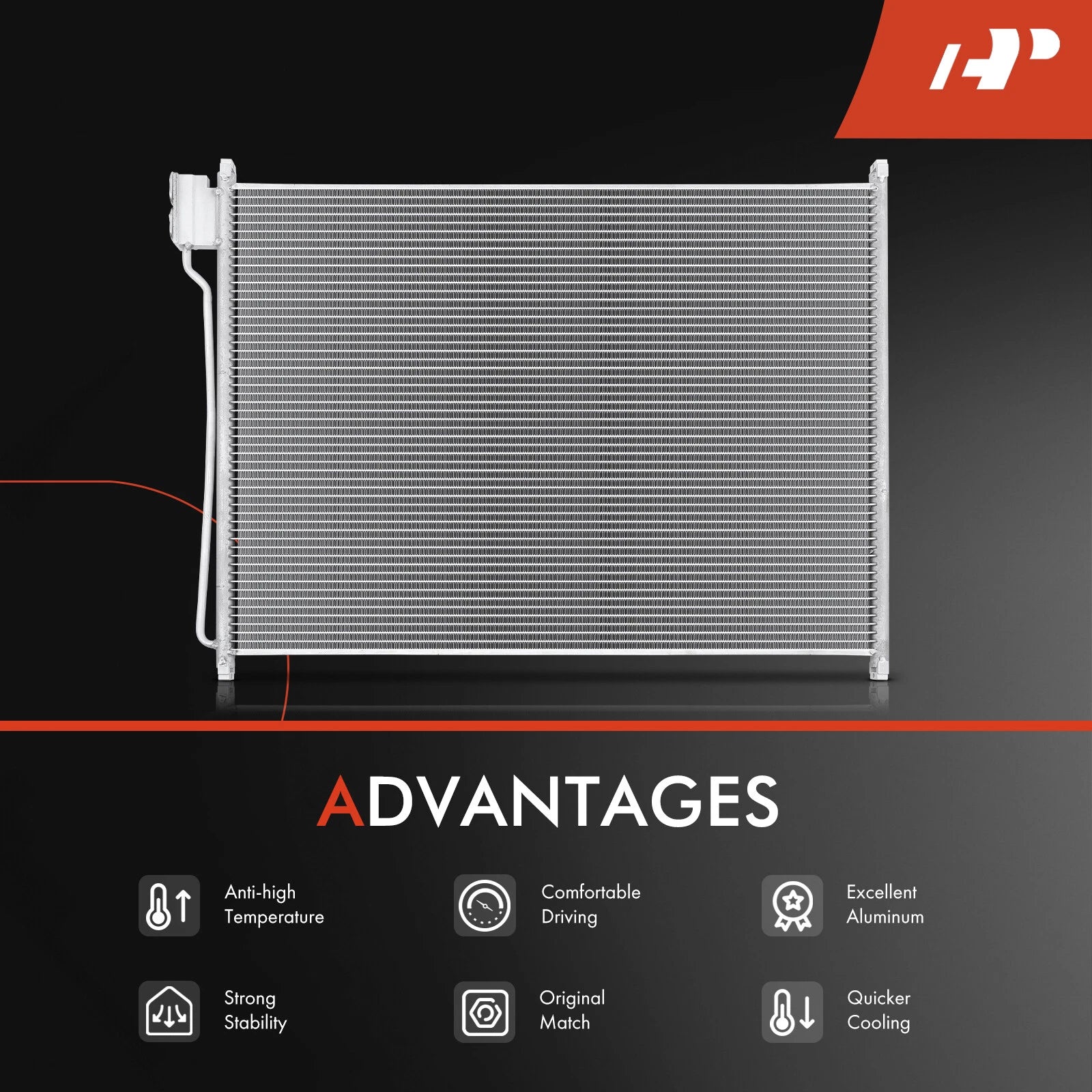 A/C Condenser for Ford F-250 Super Duty 1999-2007, Excursion 2000-2005