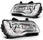 Set of 2 Chrome Halogen Headlights for Chrysler 300 (2015–2023)