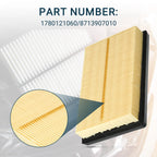 Set of 1 Cabin Air Filter for Toyota Prius C (2012–2019) No. 17801-21060/87139-07010